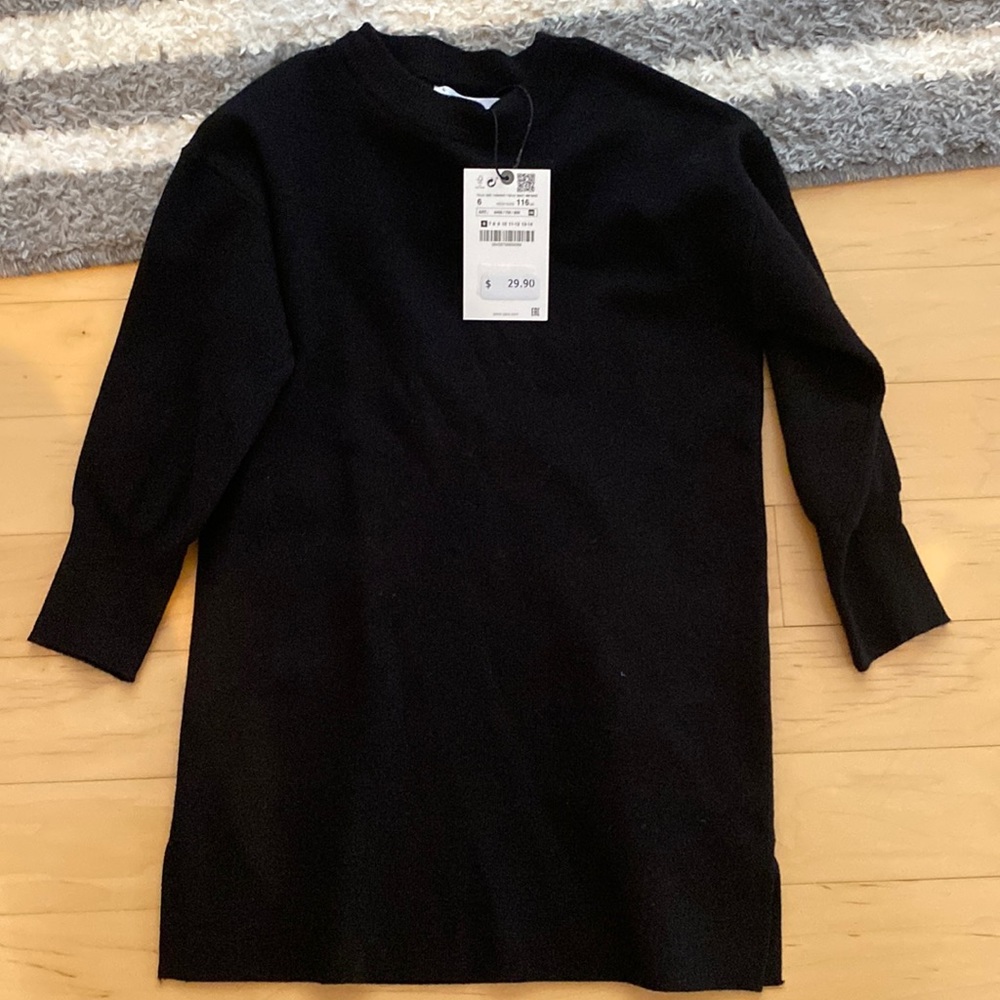 Zara black long sweater NWT